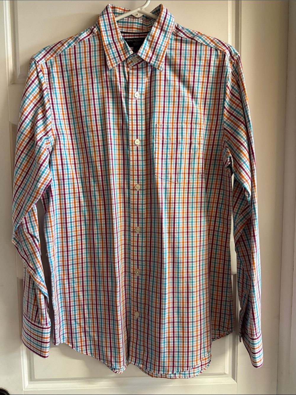 Banana Republic Men's Multi-Color Plaid Button-Up Shirt